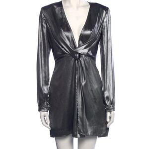 ASTR the‎ Label Mini Dress Metallic Twist Front Long Sleeve Party Size S